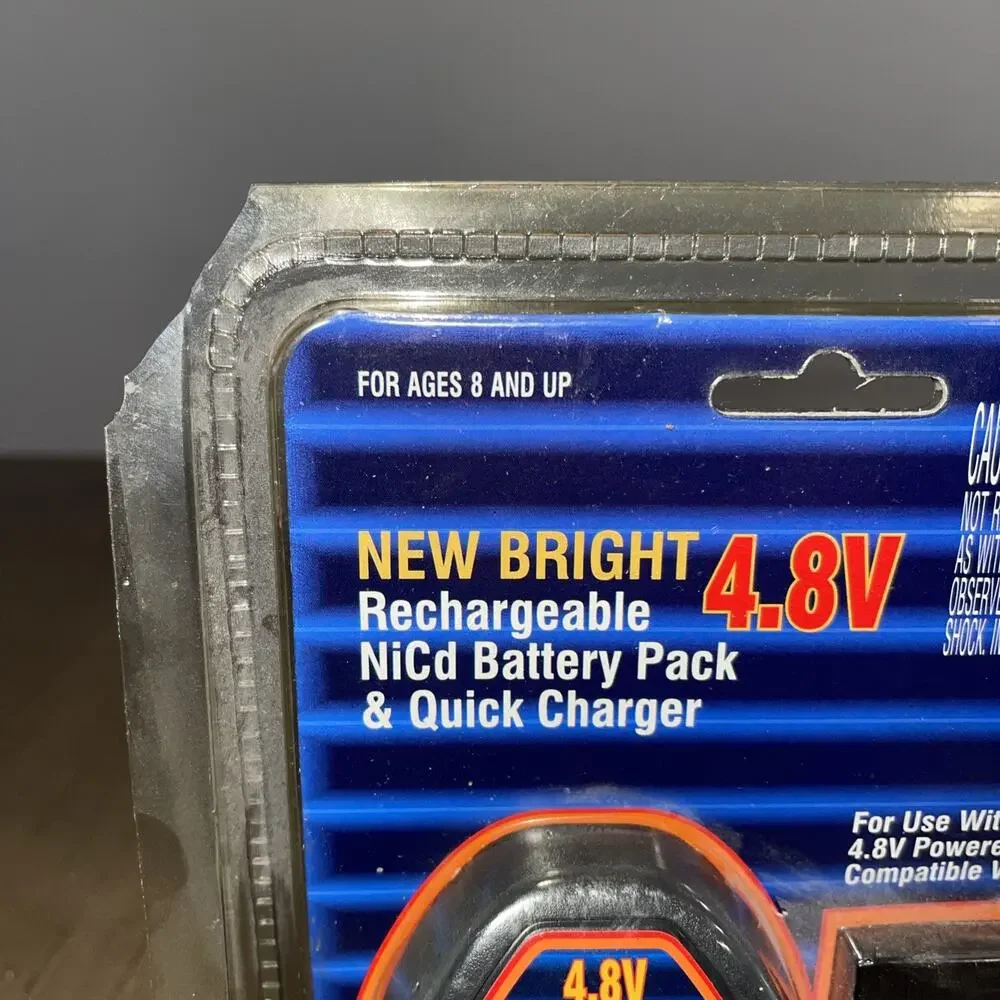 VINTAGE NEW BRIGHT 4.8v NiCd RC BATTERY & CHARGER – Works with most Tyco RCs